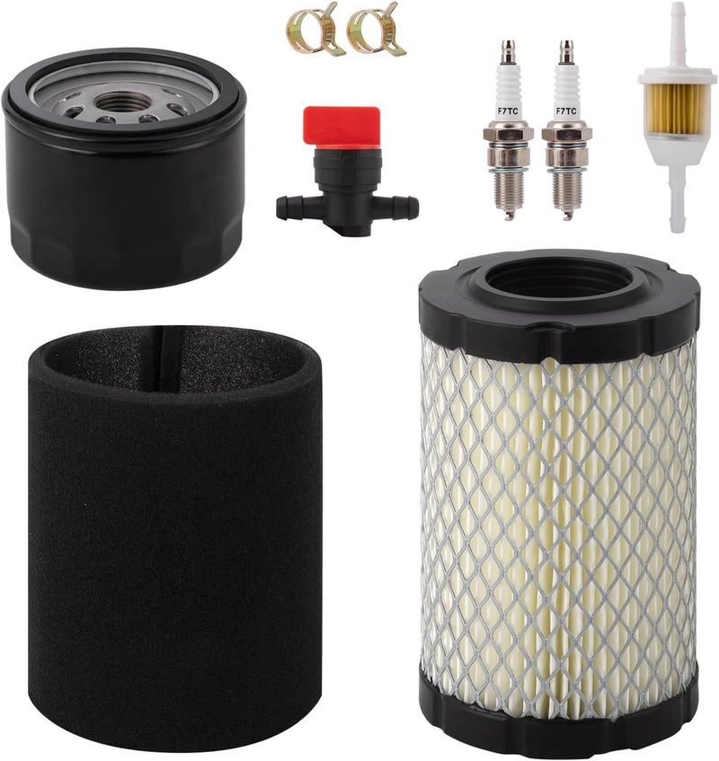 joytrace 796031 594201 590825 Air Filter, Oil Filter, Fuel Filter, Spark Plug & Tune-Up Kit for Briggs & Stratton, John Deere, Husqvarna, Craftsman, Compatible with D100, D110, D125, D130, YTH24V48, YTA22V46 - Image 1